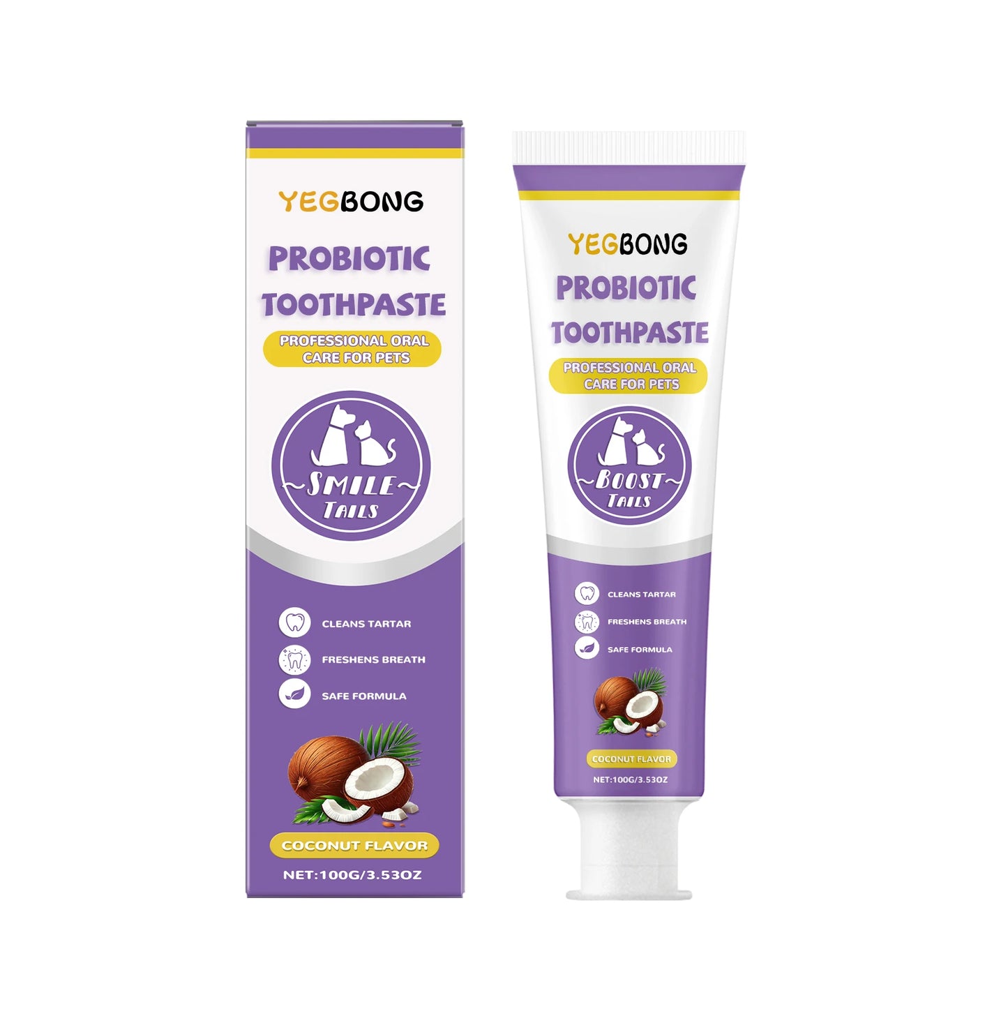 Probiotic Toothpaste for Pets:Eliminates Plaque,Freshens Breath,Gentle Teeth Cleaning&Oral Care,Shared by All Household Pets