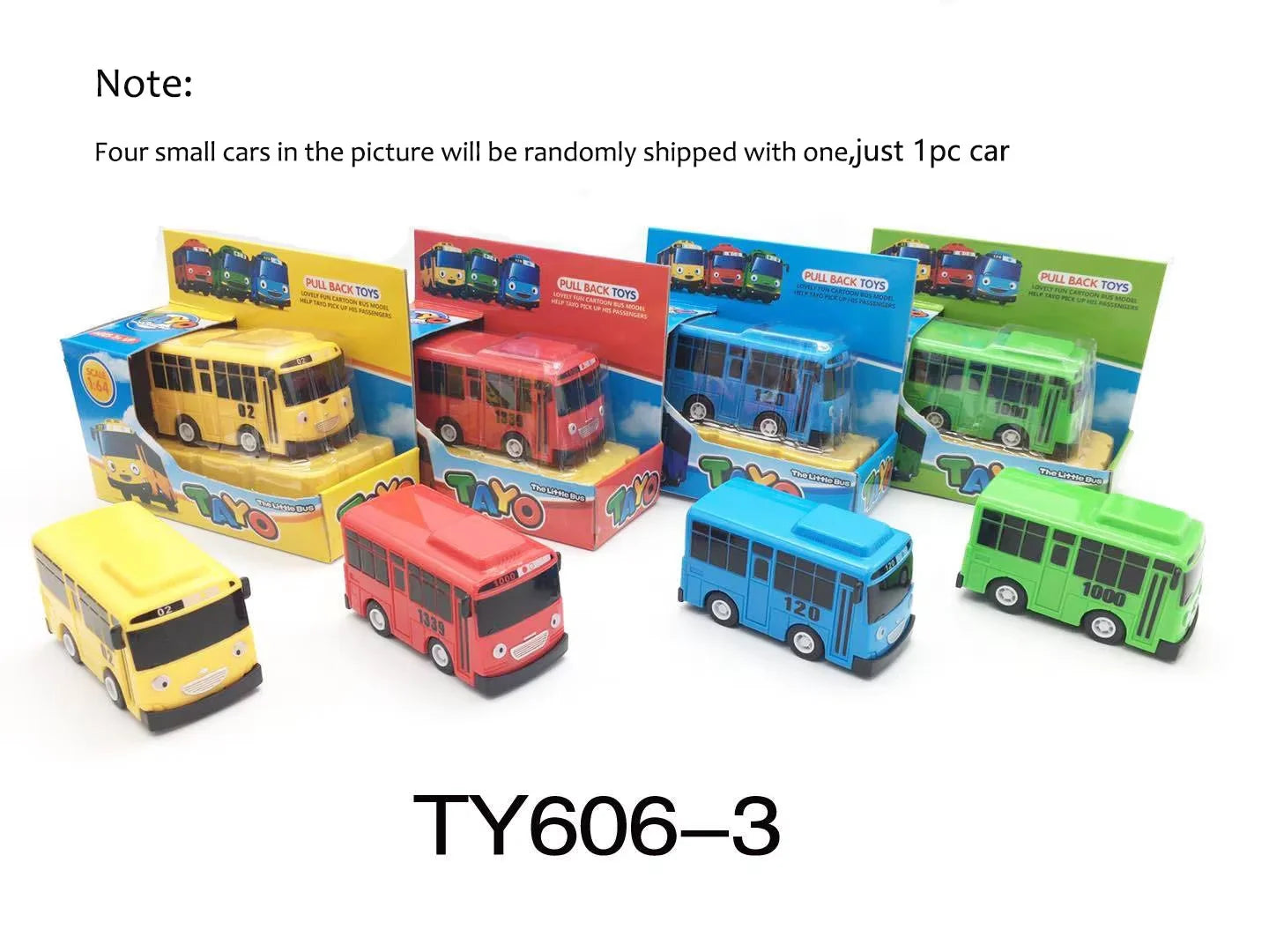 CartoonBus Children's Toy Mini Pull Back Car Anime Model Bus Toy Children's Puzzle Toy