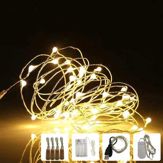 LED String Light 1m 2m 3m 5m 10m Garland Lights Home Christmas Wedding Party Decoration Powered by AA Battery / USB Fairy Lights