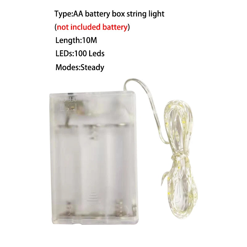LED String Light 1m 2m 3m 5m 10m Garland Lights Home Christmas Wedding Party Decoration Powered by AA Battery / USB Fairy Lights