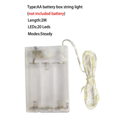 LED String Light 1m 2m 3m 5m 10m Garland Lights Home Christmas Wedding Party Decoration Powered by AA Battery / USB Fairy Lights