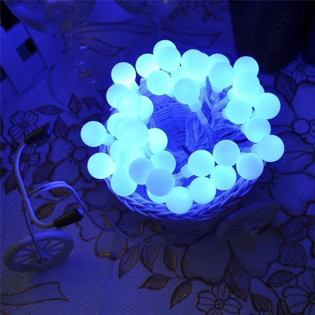 10M 100 LED Globe String Lights Warm White/White Ball Fairy for Party Christmas Wedding New Year Indoor&outdoor Decoration