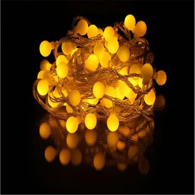 10M 100 LED Globe String Lights Warm White/White Ball Fairy for Party Christmas Wedding New Year Indoor&outdoor Decoration