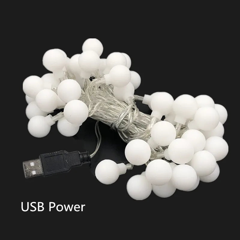 10M Small Ball Fairy Lights Globe String Lights USB/Battery Operated for Garden Christmas Bedroom Wedding Camping Tent Decor