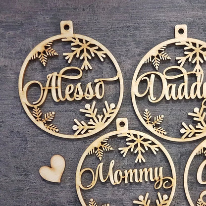 Wooden Ornaments Personalized Gifts Christmas Ornament Christmas Decoration Gifts Family Gifts Holiday Ornament With Name Person