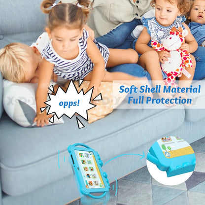 2025 New 7 Inch Kids Tablet with Cartoon Proof Case 5G WiFi Google Learning Education Tablet PC 4GB RAM 64GB ROM 4000mAh