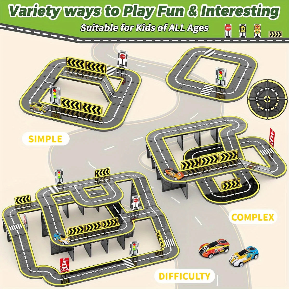 Magnetic Road Magnet Crane Car Toys, Magnetic Block Creativity And Educational Construction Toys for Kids Age 3-6 Birthday Gifts