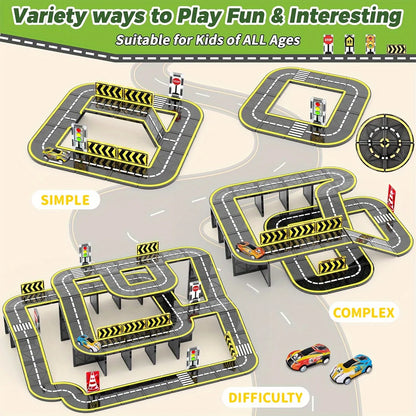 Magnetic Road Magnet Crane Car Toys, Magnetic Block Creativity And Educational Construction Toys for Kids Age 3-6 Birthday Gifts