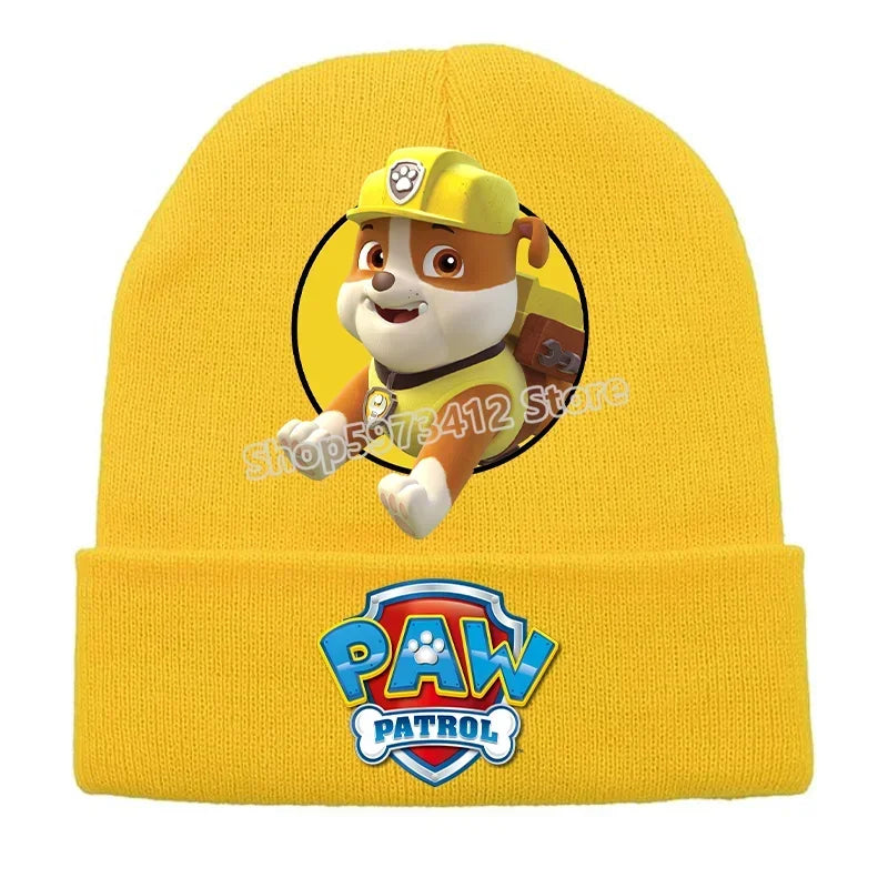 Paw Patrol Child Knitted Cap Chase Skye Rocky Beanies Winter Warm Hat Anime Accessories Cute Headgear Boy Girls Kids Bonnet Gift
