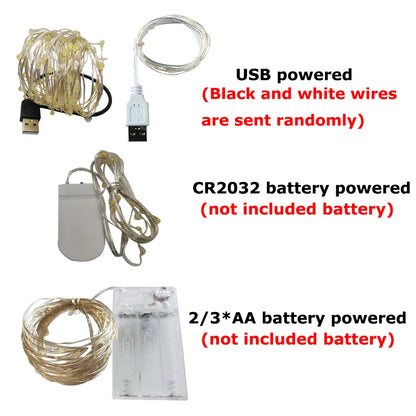 LED String Light 1m 2m 3m 5m 10m Garland Lights Home Christmas Wedding Party Decoration Powered by AA Battery / USB Fairy Lights