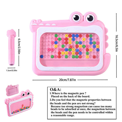 New Kids Magnetic Beads Doodle Board with Puzzle Pen  Drawing Toys  for Children 3-8 yearsMontessori Game Education Gift