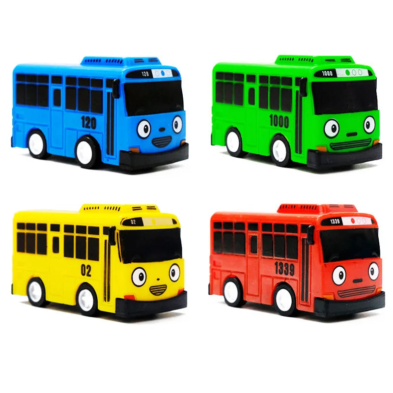 CartoonBus Children's Toy Mini Pull Back Car Anime Model Bus Toy Children's Puzzle Toy