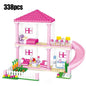 ZKZC 1018pcs City 1 Change 3 Summer Double-storey Villa House Building Blocks Friends Garden Flower Figures Bricks Toys Girls