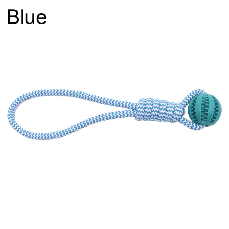 Pet Tooth Cleaning Pet Ball Toy with Rope Rubber Leaking Balls Toy for Small Large Dogs Puppy Chewing Bite Resistant Toys