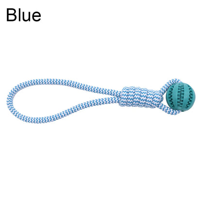 Pet Tooth Cleaning Pet Ball Toy with Rope Rubber Leaking Balls Toy for Small Large Dogs Puppy Chewing Bite Resistant Toys