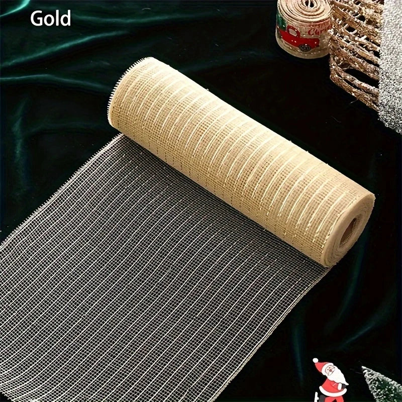 2024 Christmas Ribbon Tree Decoration Mesh Tulle Roll Fabric Pendant Merry Christmas Home Decor Xmas Gifts DIY Happy New Year