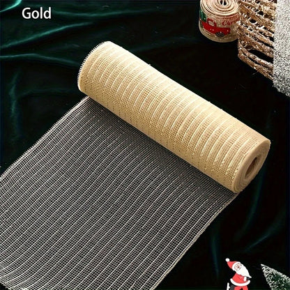 2024 Christmas Ribbon Tree Decoration Mesh Tulle Roll Fabric Pendant Merry Christmas Home Decor Xmas Gifts DIY Happy New Year