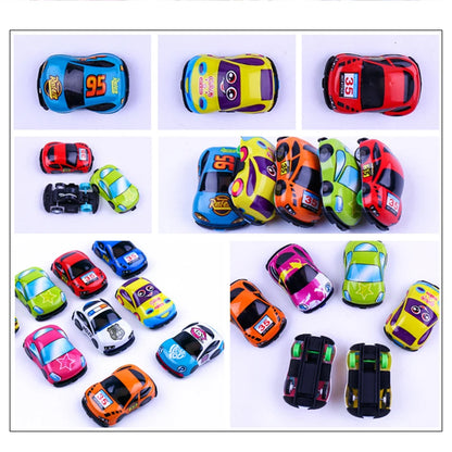 10pcs Cartoon Toys Pull Back Cars Plane Cute Plastic Toy Cars for Child Mini Car Model Funny Kids Toys Kindergarten Toys TMZ