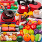 Kitchen Toys Set For Kid Girl Cooking Toy Baby Cutting Fruit Cooking Kitchen Utensils Children Simulation Education Pretend Play