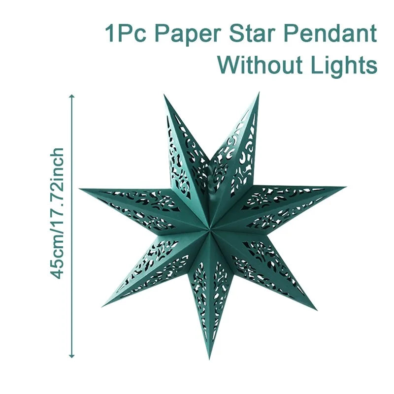 Hollow Star Hanging Pendants Christmas Decoration 2025 for Home Navidad Natal Noel Gifts Christmas Ornaments New Year 2026
