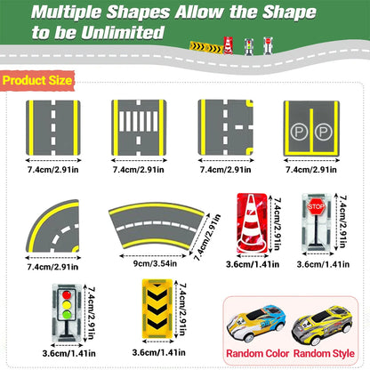 Magnetic Road Magnet Crane Car Toys, Magnetic Block Creativity And Educational Construction Toys for Kids Age 3-6 Birthday Gifts