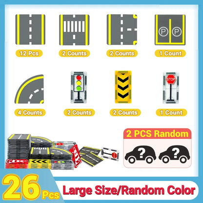 Magnetic Road Magnet Crane Car Toys, Magnetic Block Creativity And Educational Construction Toys for Kids Age 3-6 Birthday Gifts
