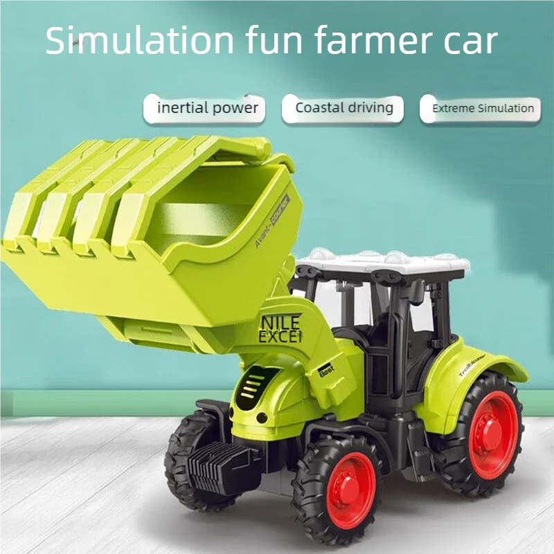Farm Tractor Car Toy Pull-back Toy Model Simulation Harvester Vehicle Early Education Gifts Boy Children Tractor Car Gifts
