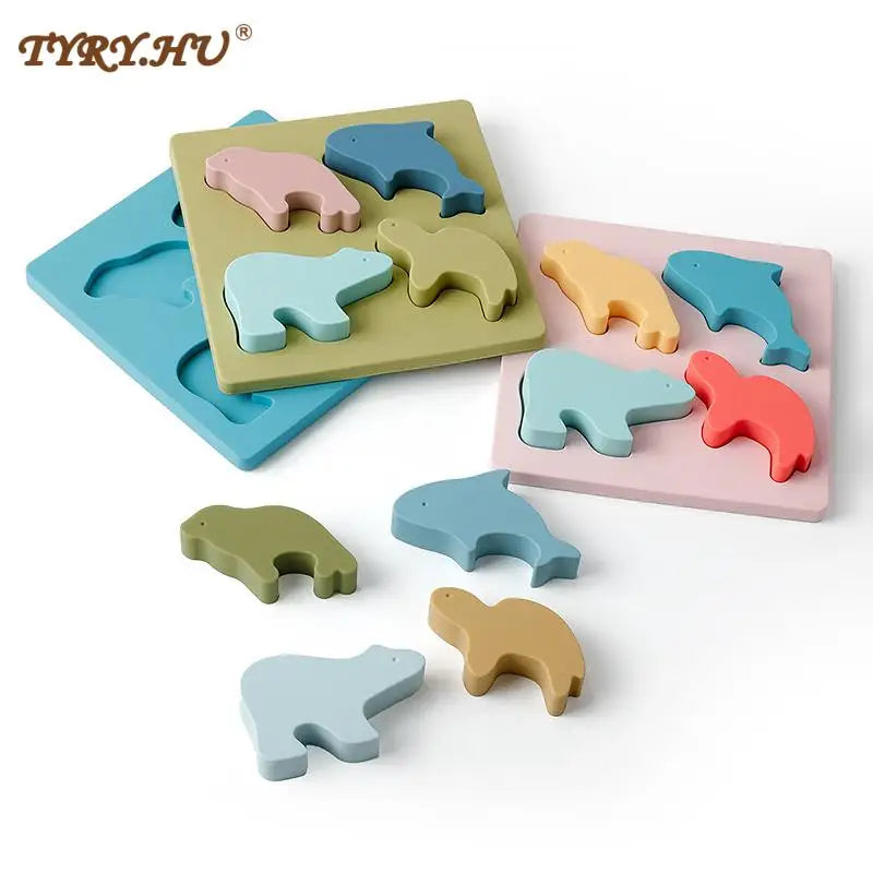 Silicone Teether Baby Animal Nested Stacked Early Educational Toy For Kid Gift Food Grade Silicone Children's Goods Kid Teething