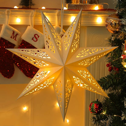 Hollow Star Hanging Pendants Christmas Decoration 2025 for Home Navidad Natal Noel Gifts Christmas Ornaments New Year 2026