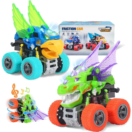 Hot Toys Car Monster Truck Four-wheel Drive Vehicle Stunt Dump Car Inertia Car Toy Dinosaur Pull Back Children Toy Boy Girl Gift