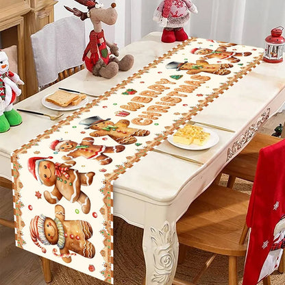 Santa Claus Christmas Table Runner Christmas Decorations For Home 2025 Xmas Table Flag Navidad Noel Gifts New Year Tablecloth