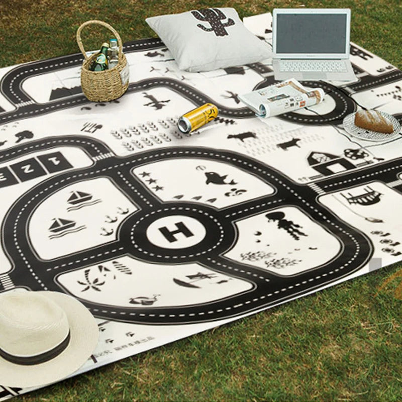 Baby Crawling Mat Parking Lot Roadmap 83*58CM City Traffic Map Of Road Carpet Traffic Signs Kids Learning Crawling Toy TMZ