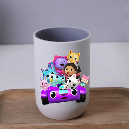 Gabby Dollhouse Water Cup Tooth Brushing Cups Anime Kawaii Cat Kids Toothg Cups Toothpaste Holders Kids Birthday Gift