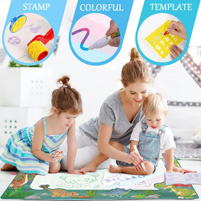 100x80CM Magic Water Drawing Doodle Mat With Reusable Magic Pens Coloring Painting Board Montessori Educational Toys Kids Gifts
