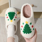 Christmas Women Slippers Cute Gingerbread Winter Warm Slides Couple Houseshoes Men Bedroom Flat Soft Sole Home Shoes for Gift