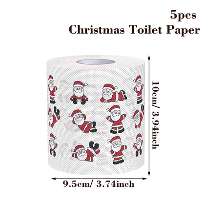 Christmas Toilet Roll Paper Happy 2026 New Year Christmas Supplies Xmas Tissue Roll Napkin Kitchen Tool Home Decoration New Year
