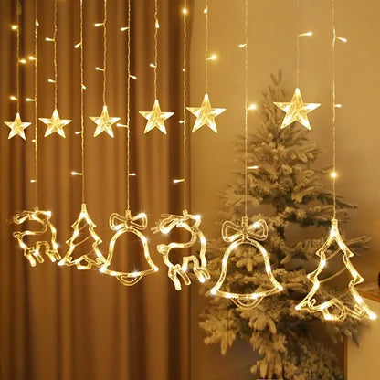 LED Christmas Garland String Lights Fairy Curtain Light For Home New Year Party Wedding Holiday Decor