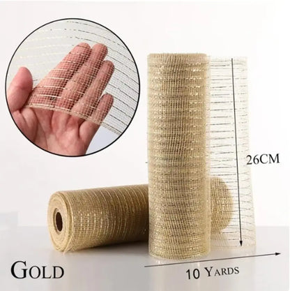 2024 Christmas Ribbon Tree Decoration Mesh Tulle Roll Fabric Pendant Merry Christmas Home Decor Xmas Gifts DIY Happy New Year