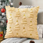 1pc plush Christmas tree Pillow Covers, emerald plush Christmas tree pillowcase with golden stars and pine branches design -18in