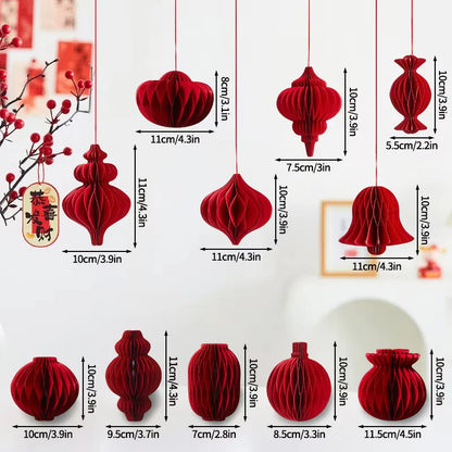 Christmas Tree Ornament Christmas Decoration 2026 3D Honeycomb Ball Desk Accessories Xmas Tree Navidad Decoraciones