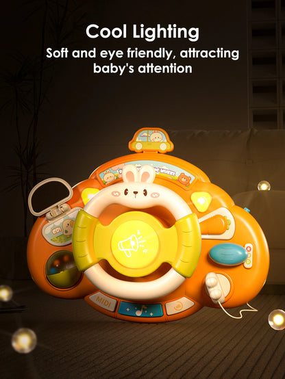 1pcs Baby Steering Wheel Toy,Early Education Educational Simulated driving toys, Lighting, sounding musical toys