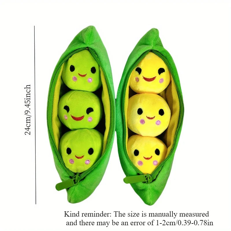 Interactive Plush Pea Pet Toys, Squeaky Sound, Durable Material, Suitable for All Breed Sizes - Pet Sniffing and Reward Game