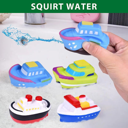 Mini Car Shaped Baby Shower Toy with Sprinkler Swimming Pool Bathtub & Beach Birthday Gift for Children Carrying Boat Feature
