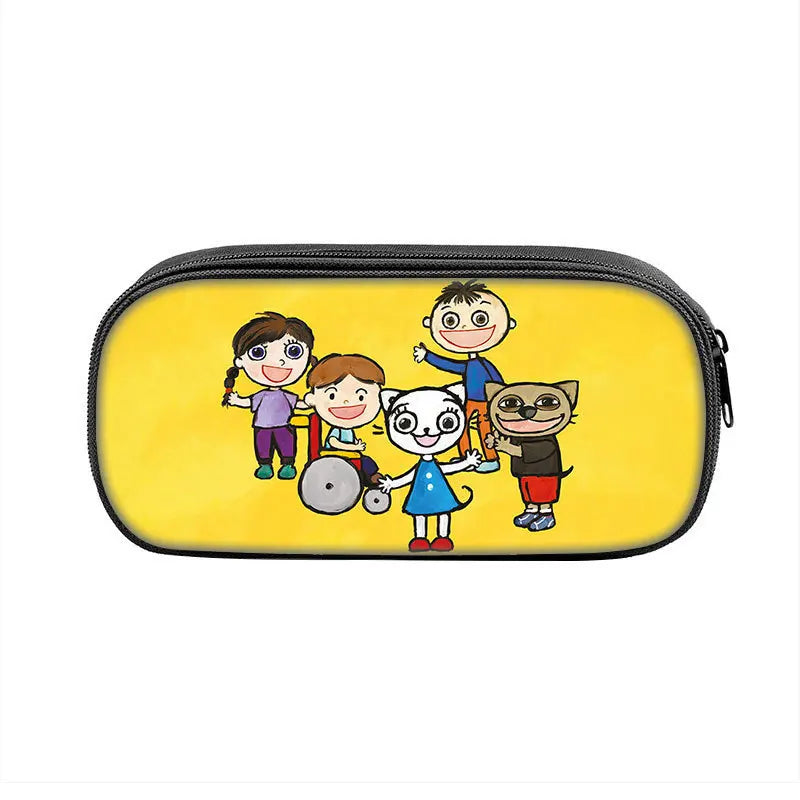 Kicia Kocia Print Cosmetic Bag Pencil Case Boys Girls Stationary Bags Canvas Pencil Box Teenagers School Supplies