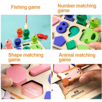 Montessori Wooden Toys Kids Busy Board Shape & Number Matching Digital Shape Educational Toys For Children Gifts