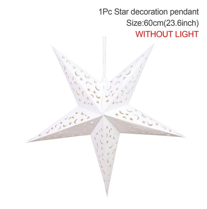 Hollow Star Hanging Pendants Christmas Decoration 2025 for Home Navidad Natal Noel Gifts Christmas Ornaments New Year 2026