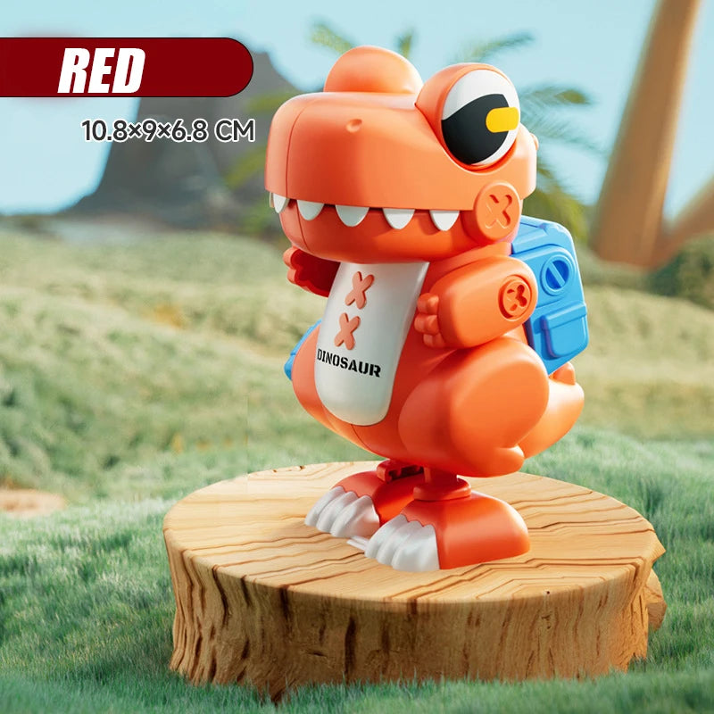 Cartoon Adorable Dinosaur Wind-Up Walking Toy Simulation Dinosaur Animal Keychain Pendant Baby Interactive Clockwork Puzzle Toys