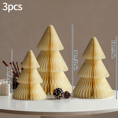 Christmas Tree Ornament Christmas Decoration 2026 3D Honeycomb Ball Desk Accessories Xmas Tree Navidad Decoraciones