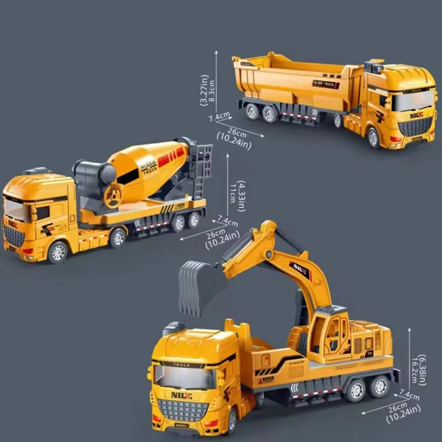 1pc-1/50 Simulation Alloy Head Diecasts Toy Engineering Vehicle Toy Excavator Crane Model Truck Car Toys for Boys Gifts Home Dec