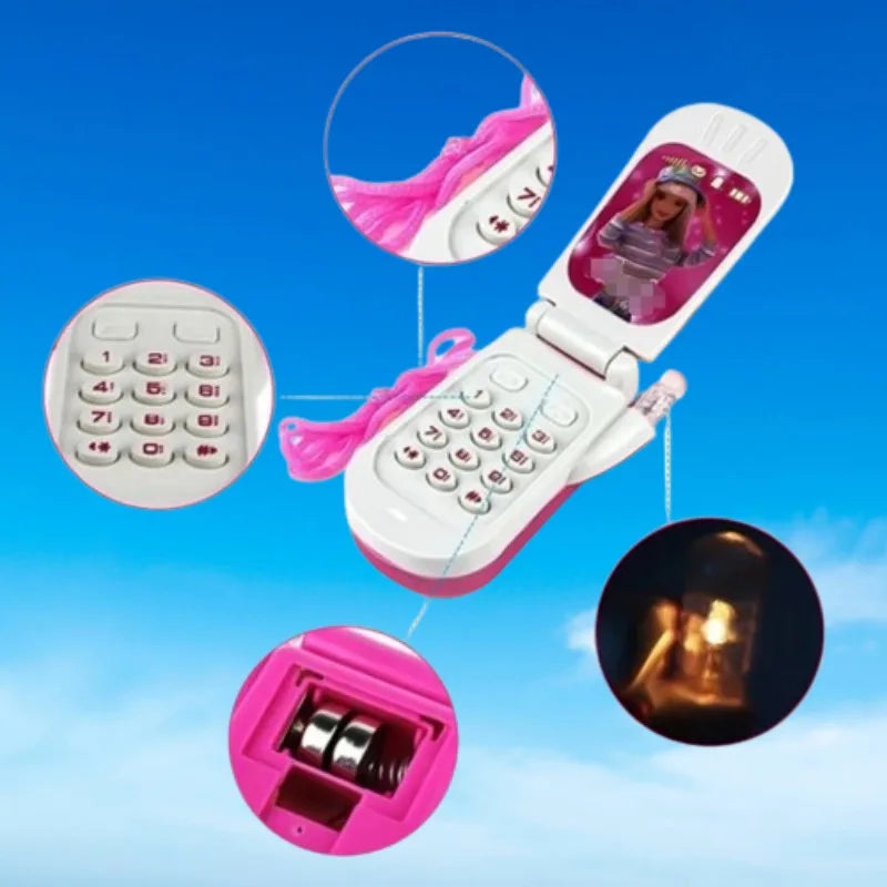 Children's Retro Simulation Flip Cover Electronic Light Music Mobile Phone Toy Parent-Child Interactive Holiday Gift